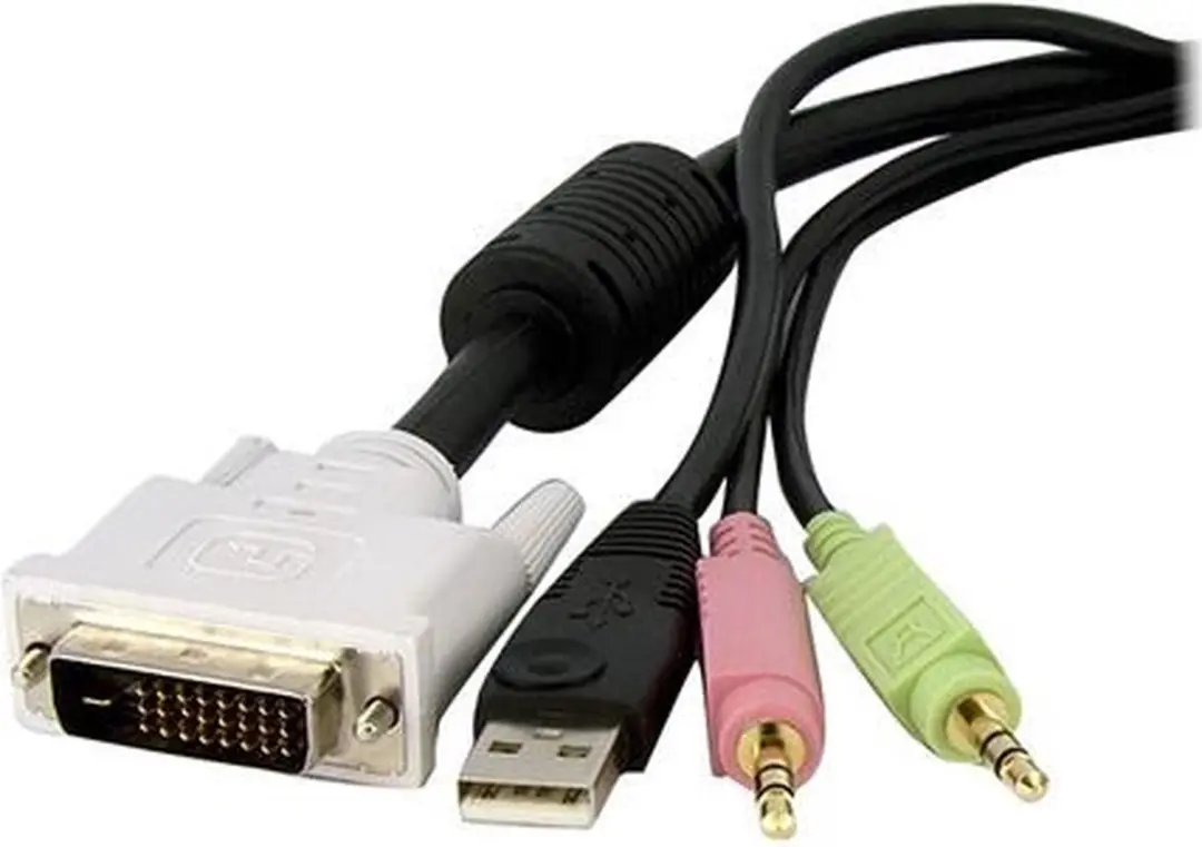 Startech DVID4N1USB10 USB Dual-Link DVI-D KVM-kabel 3m - Zwart