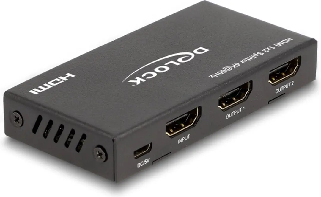 Delock HDMI Splitter 18651 - 4K 60Hz - 1x In, 2x Uit - Zwart