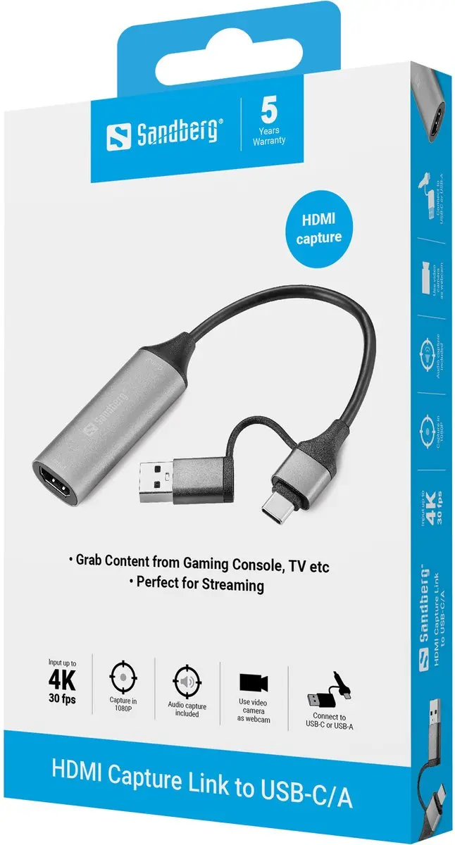 Sandberg 136-70 HDMI Interfacekaart - Grijs