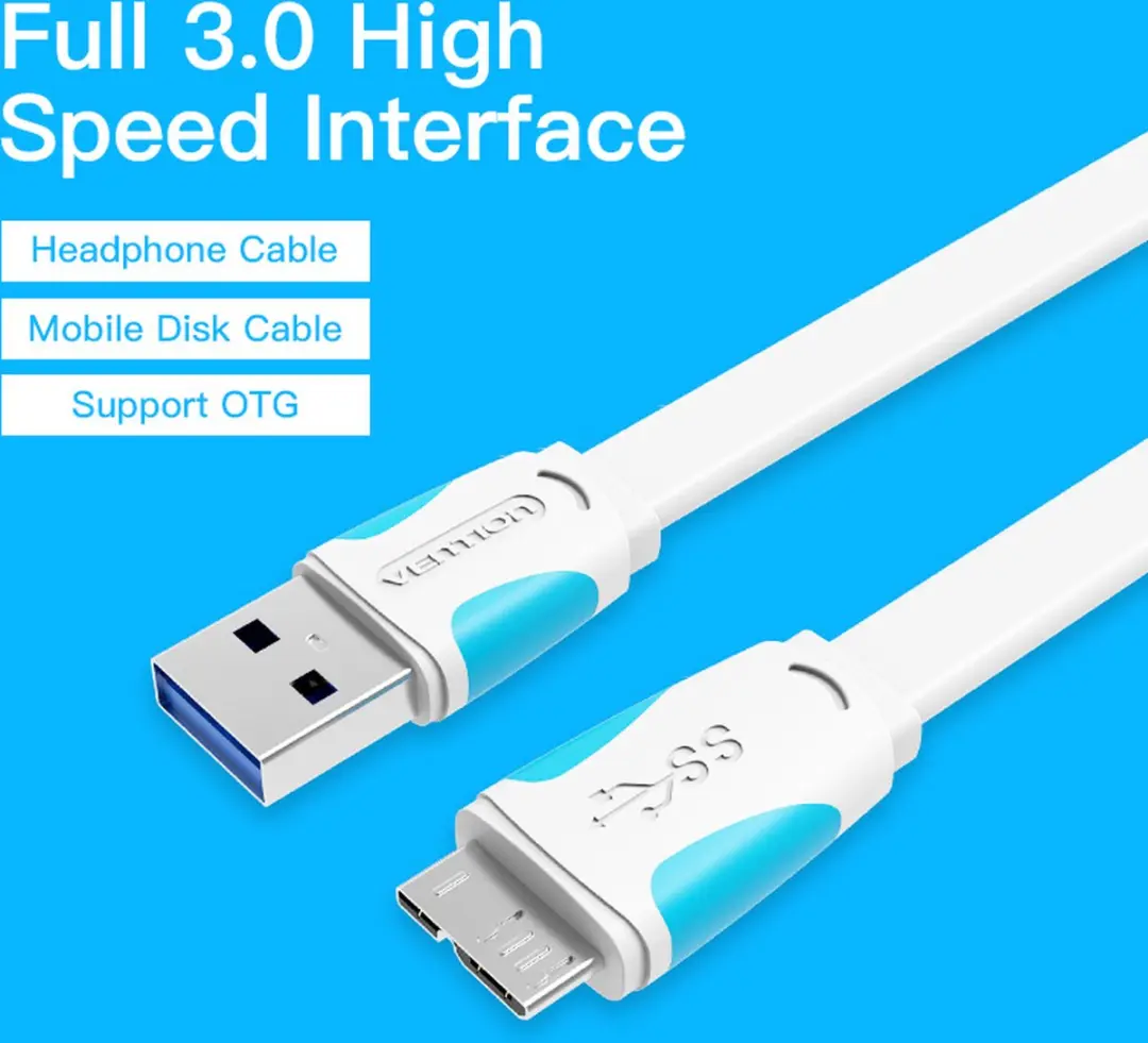 Vention VAS-A12-B050 USB-kabel A naar Micro-USB B 0,5m - Zwart