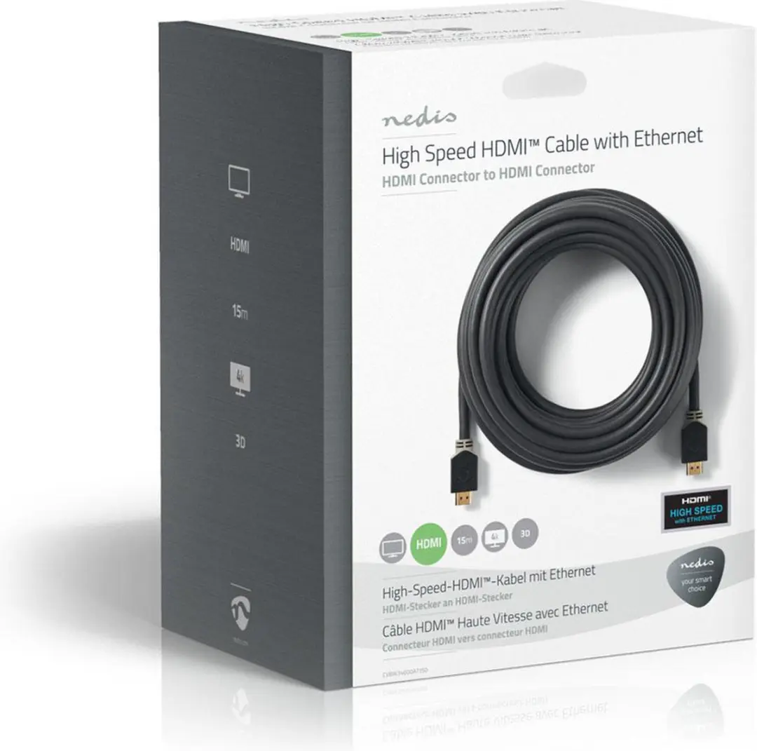 Nedis HDMI-Kabel CVBW34000AT150 15m - 4K@30Hz - ARC - Antraciet