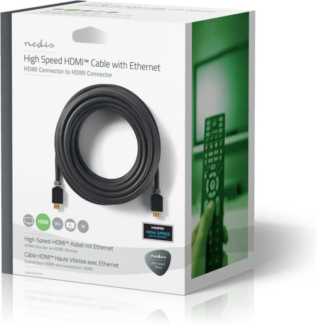Nedis HDMI-Kabel CVBW34000AT150 15m - 4K@30Hz - ARC - Antraciet