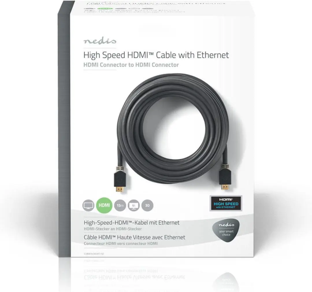 Nedis HDMI-Kabel CVBW34000AT150 15m - 4K@30Hz - ARC - Antraciet