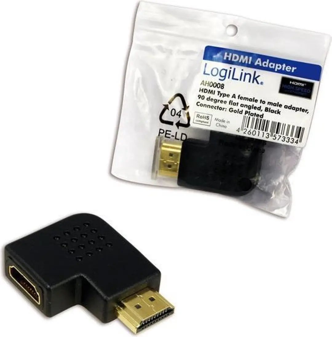 Logilink HDMI Adapter 90° Gehoekt - Transparant