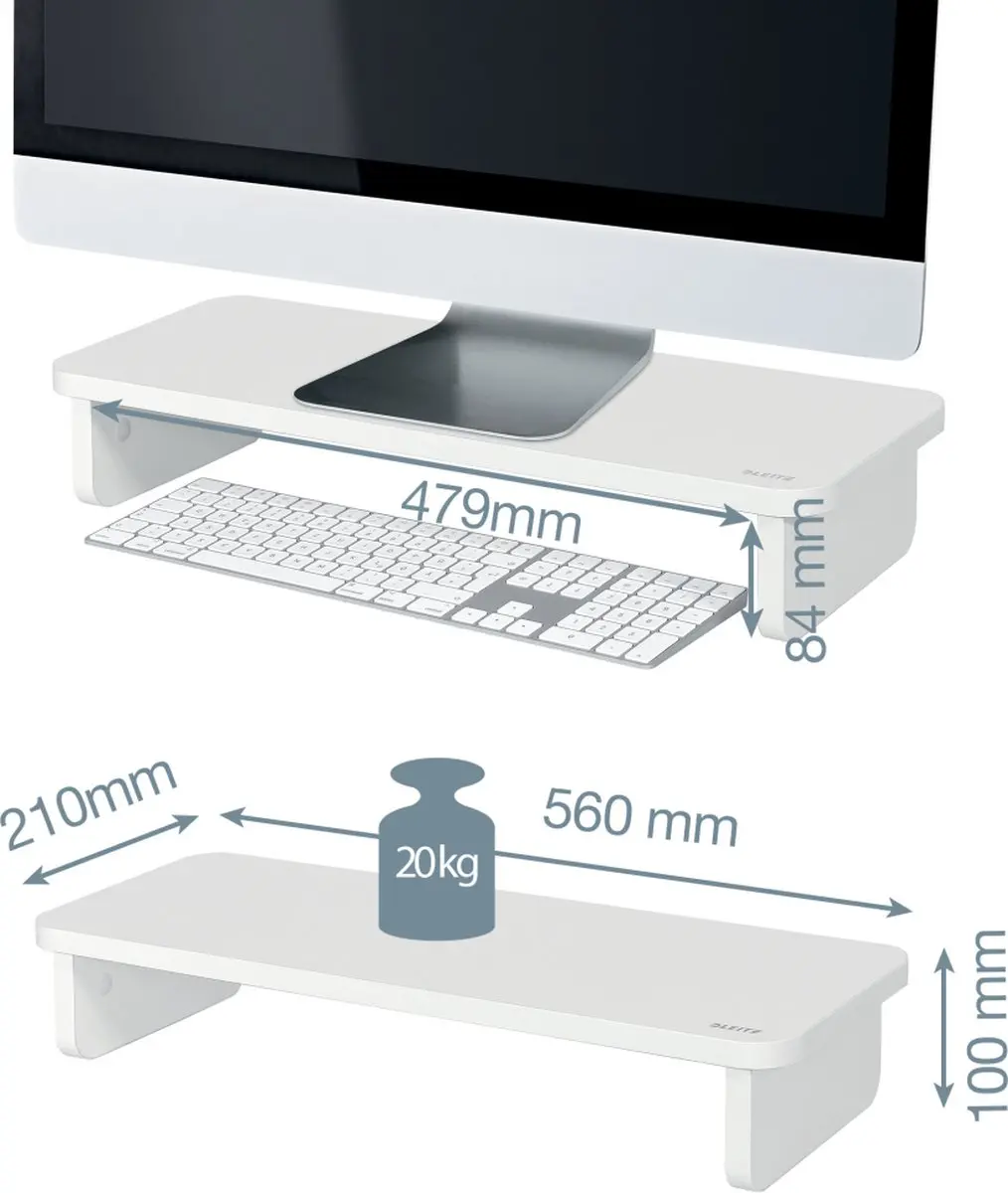 Leitz Ergo Monitorstandaard 64340001 - Wit