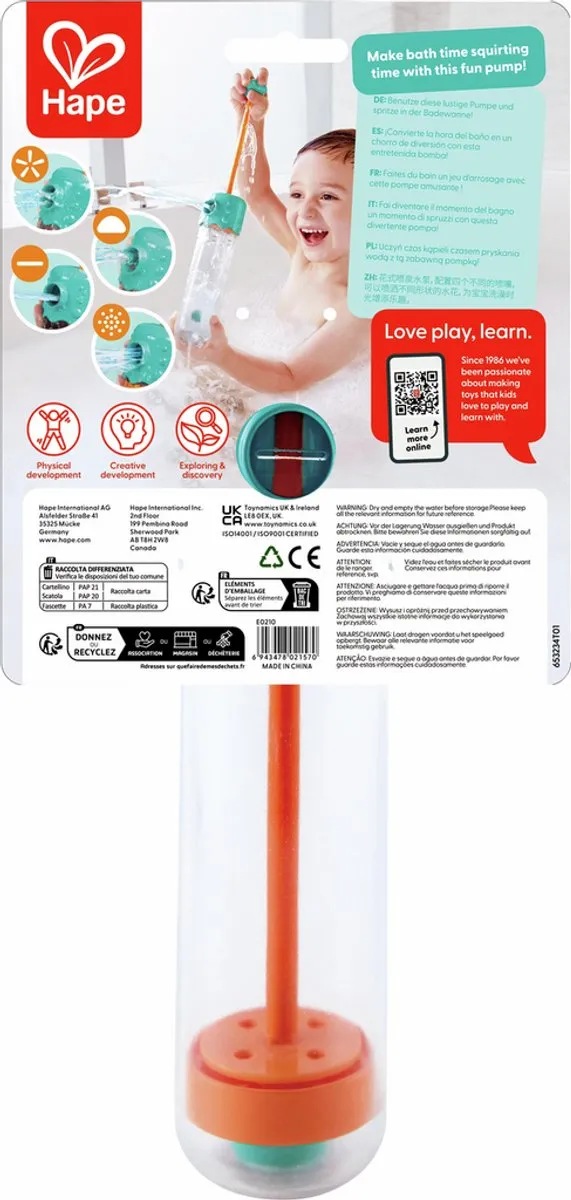 Hape Fröhliche Badepumpe E0210 - Veelkleurig - afbeelding 6 van 6
