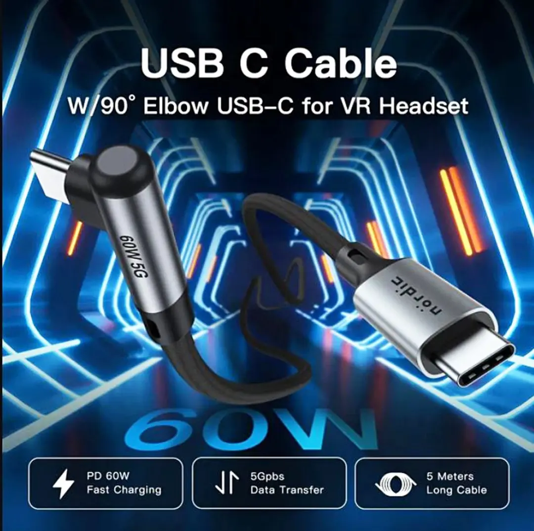 NÖRDIC USBC-VR3MCC USB-C Kabel 3m - Zwart