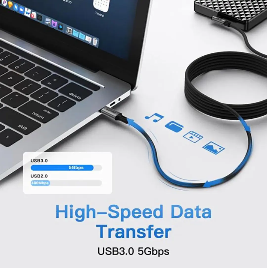 NÖRDIC USBC-VR3MCC USB-C Kabel 3m - Zwart