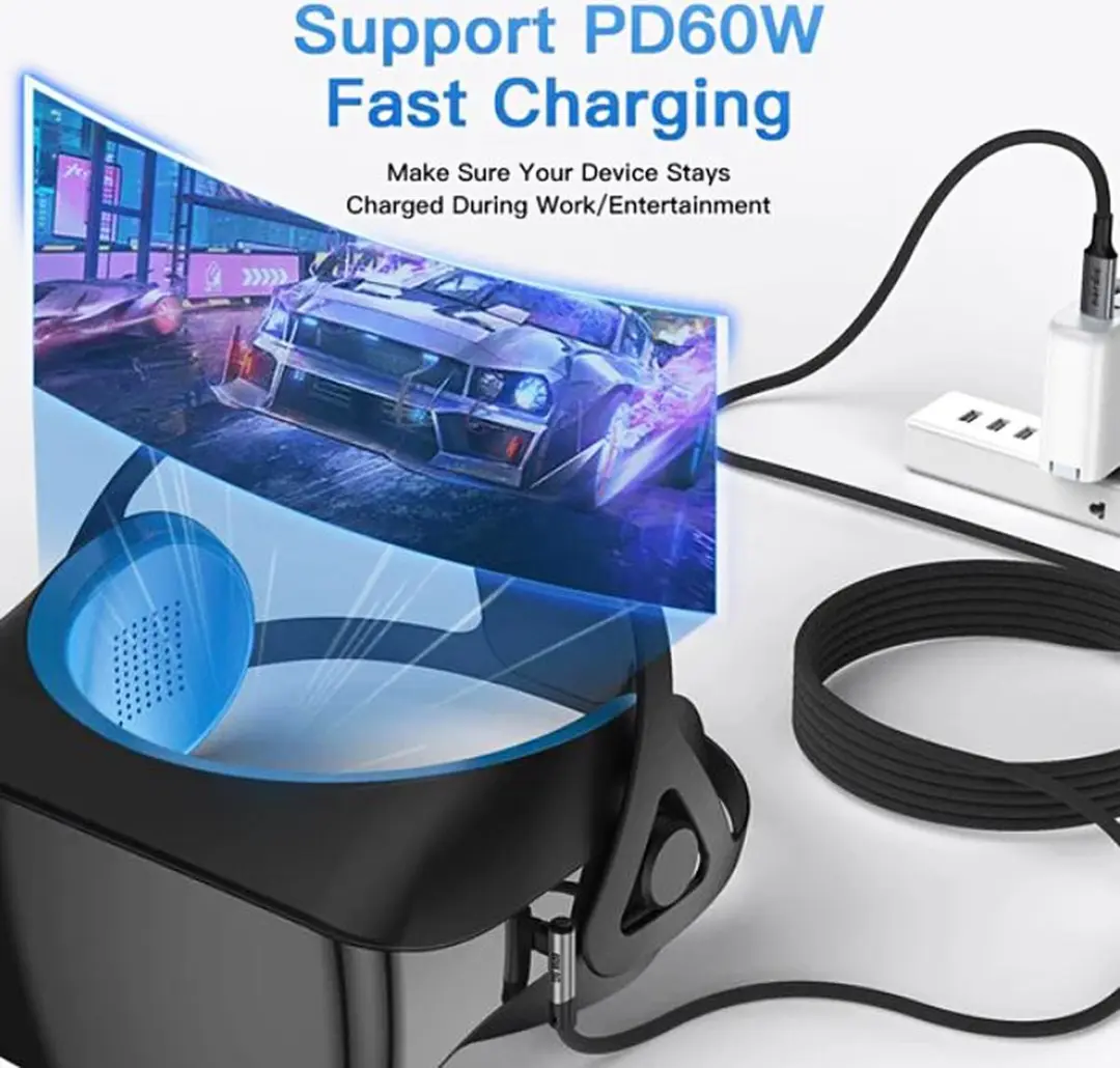 NÖRDIC USBC-VR3MCC USB-C Kabel 3m - Zwart