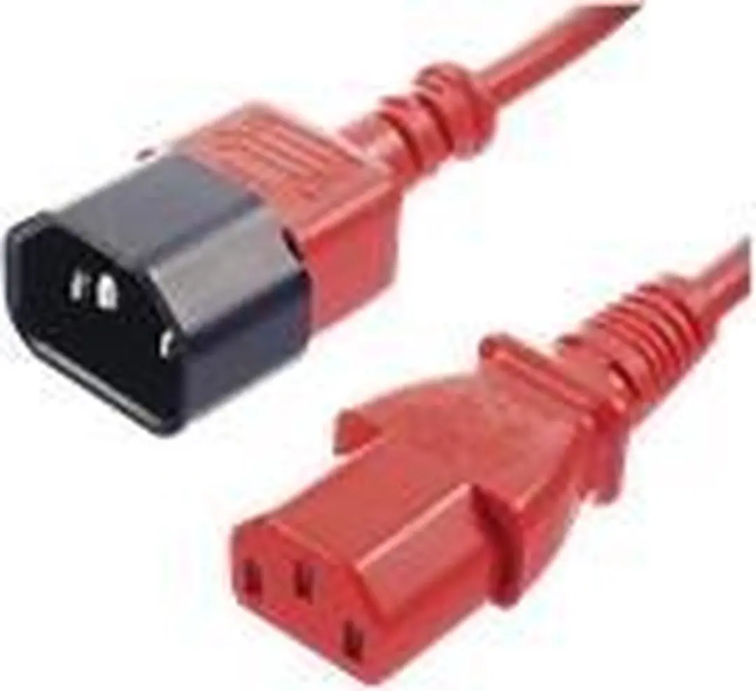 Lindy IEC C13 naar C14 Stroomverlengkabel 1m - Rood