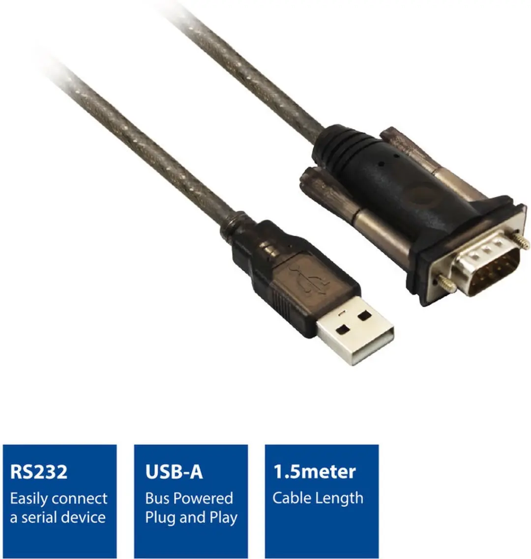 ACT AC6000 USB Serieel Adapter - 1,5m - Zwart