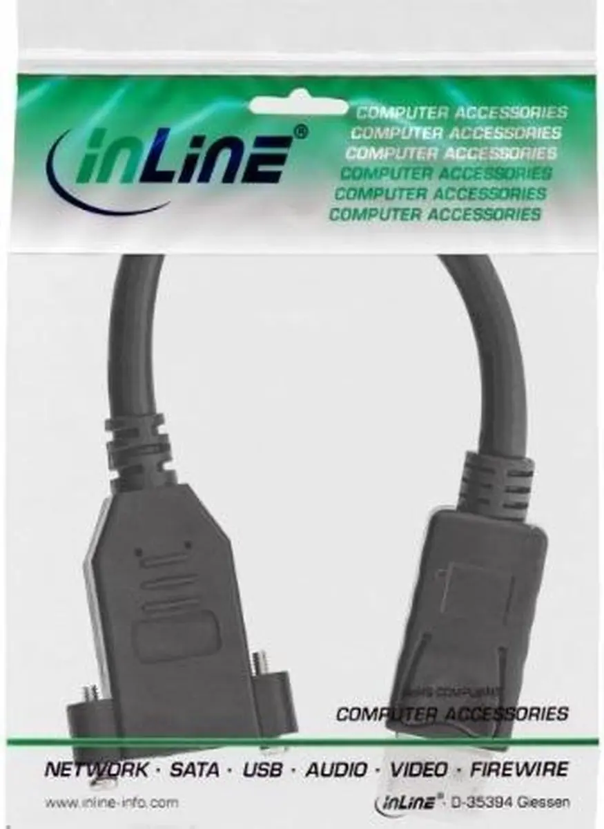InLine DisplayPort inbouwadapter 1.2 - 4K 60Hz - 0,20m - Zwart
