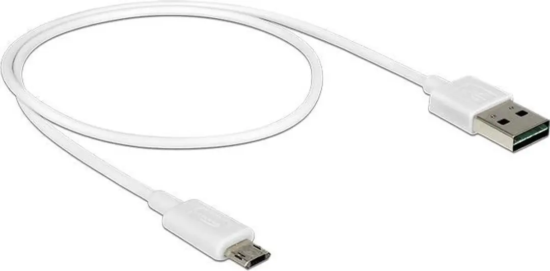 Delock Easy-Micro USB naar USB-A Kabel 2.0 - 0,5m - Wit