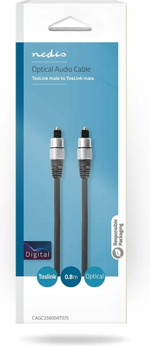 Nedis Optische Audiokabel CAGC25000AT075 TosLink - 0,8m - Antraciet