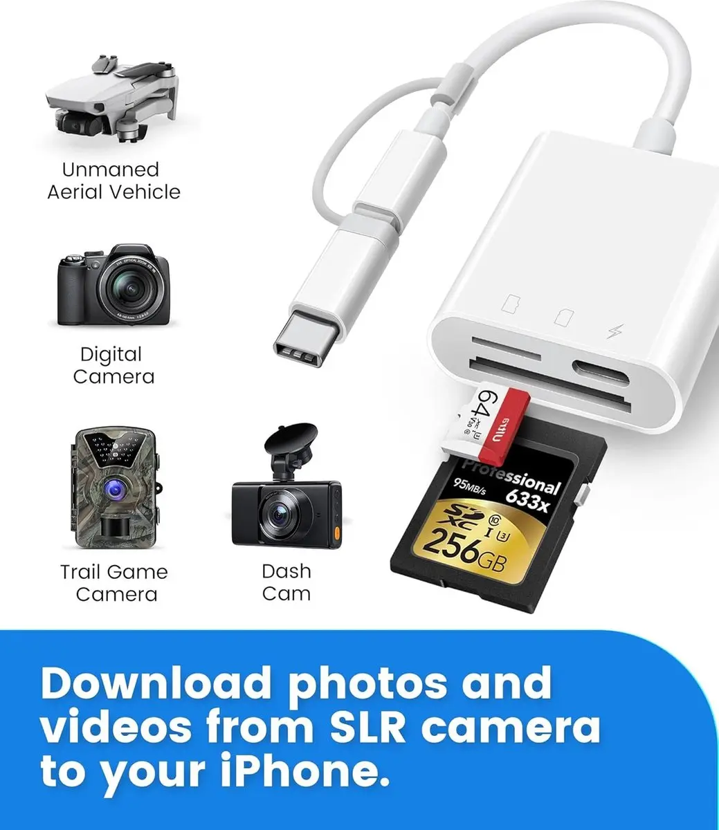 NÖRDIC CRD-054 USB-C Kaartlezer - SD/MicroSD - Wit