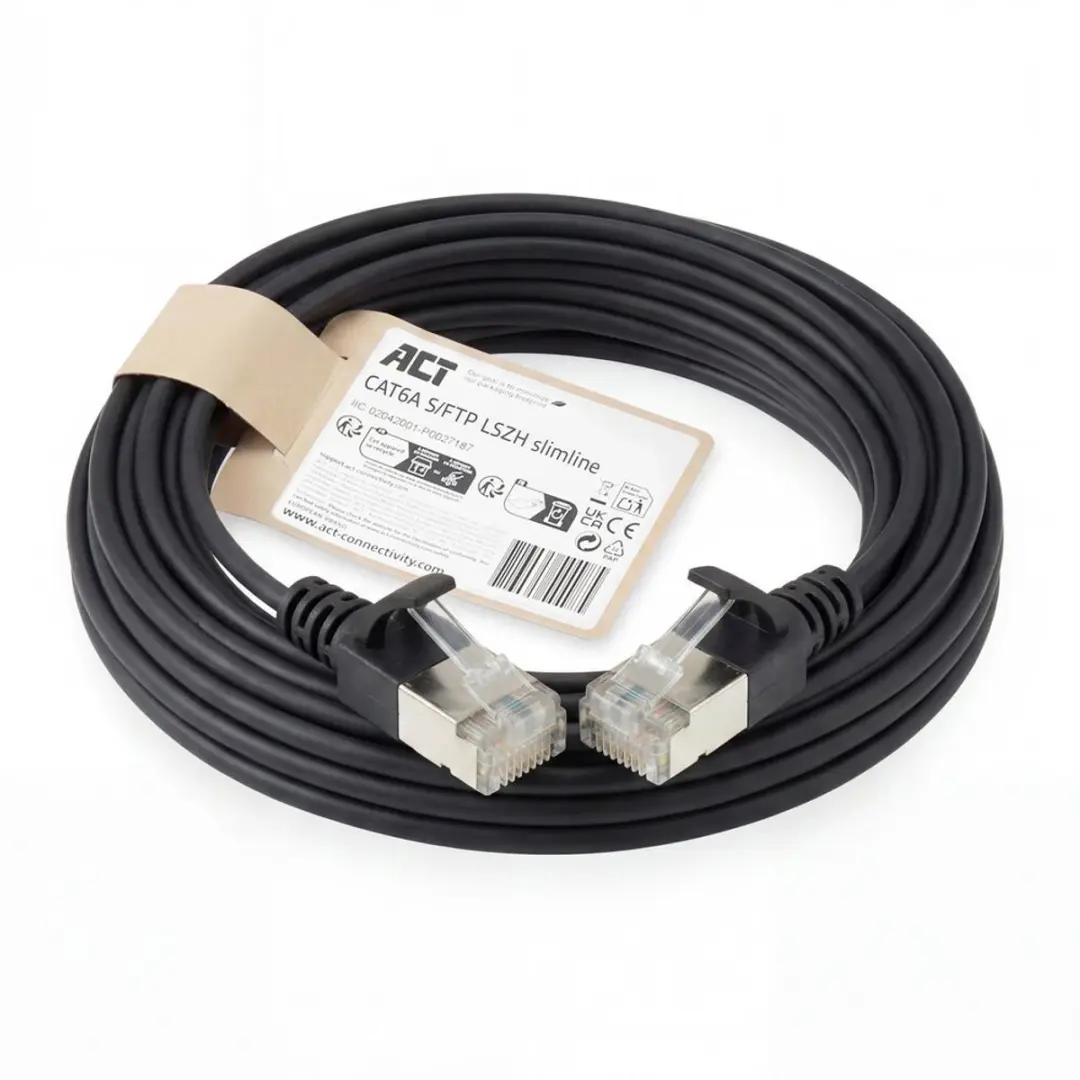 ACT DB7910 CAT6A Patchkabel 10m - Zwart
