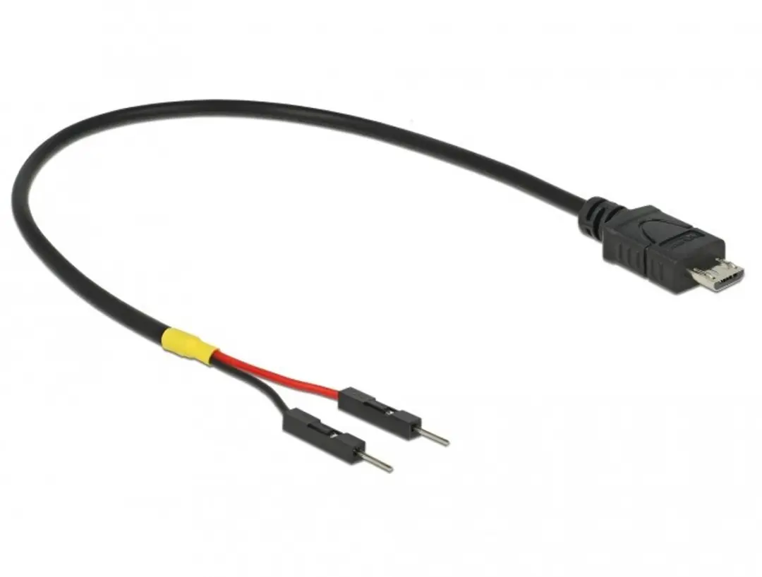 Delock USB Micro-B naar 2x Pinheader Kabel - 20cm - Zwart