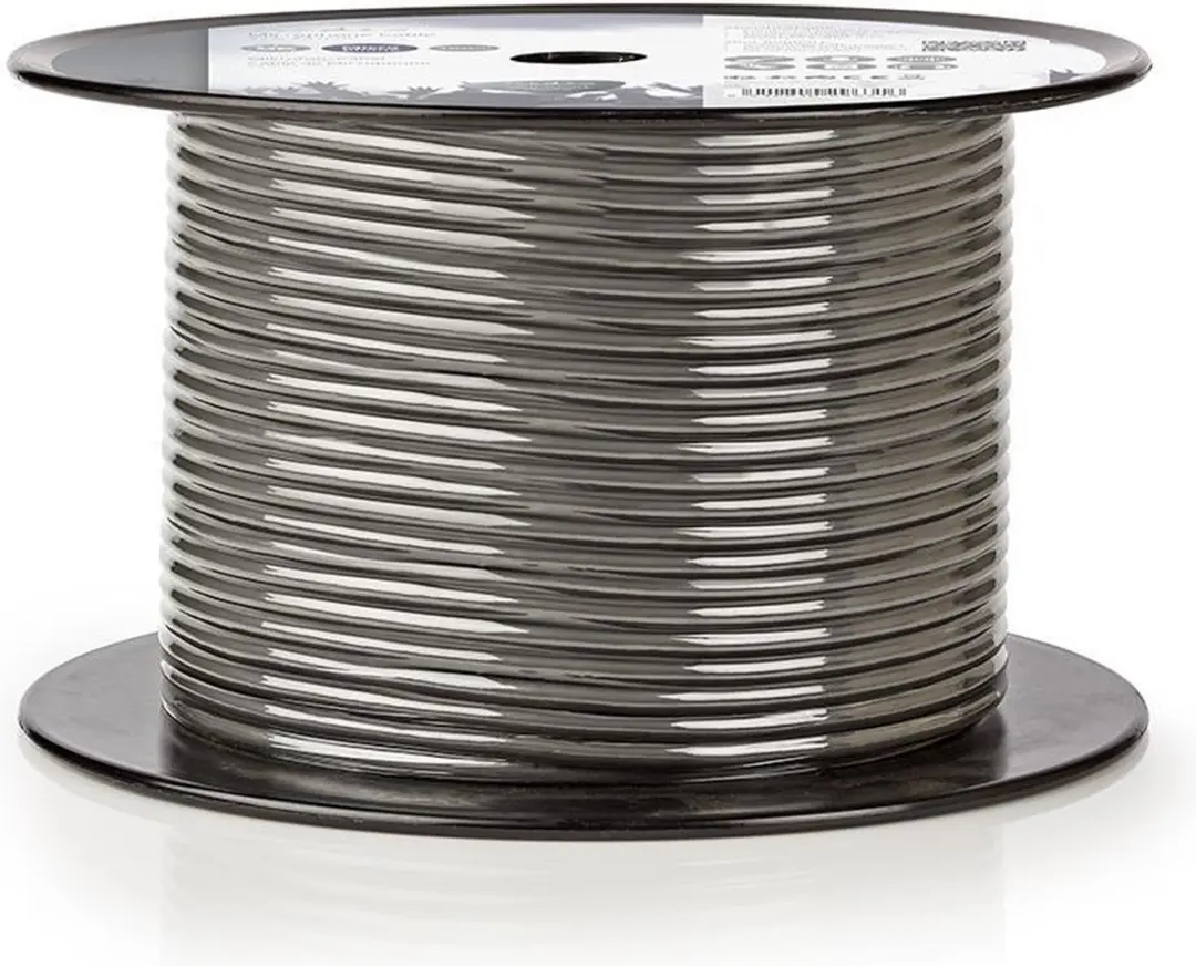 Nedis Microfoonkabel COTR15010GY100 - 2x0.23mm² - 100m - Donkergrijs