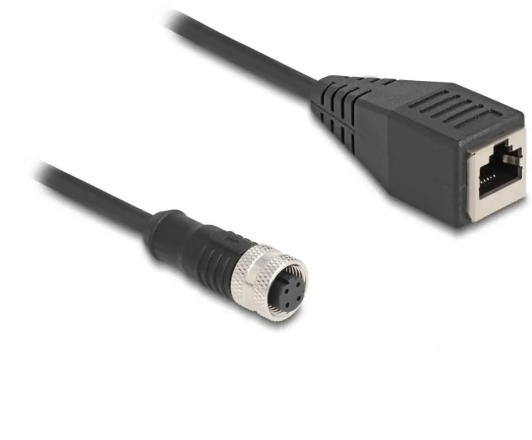 Delock M12 4-pins D-gecodeerd CAT5e Netwerkkabel 0,5m
