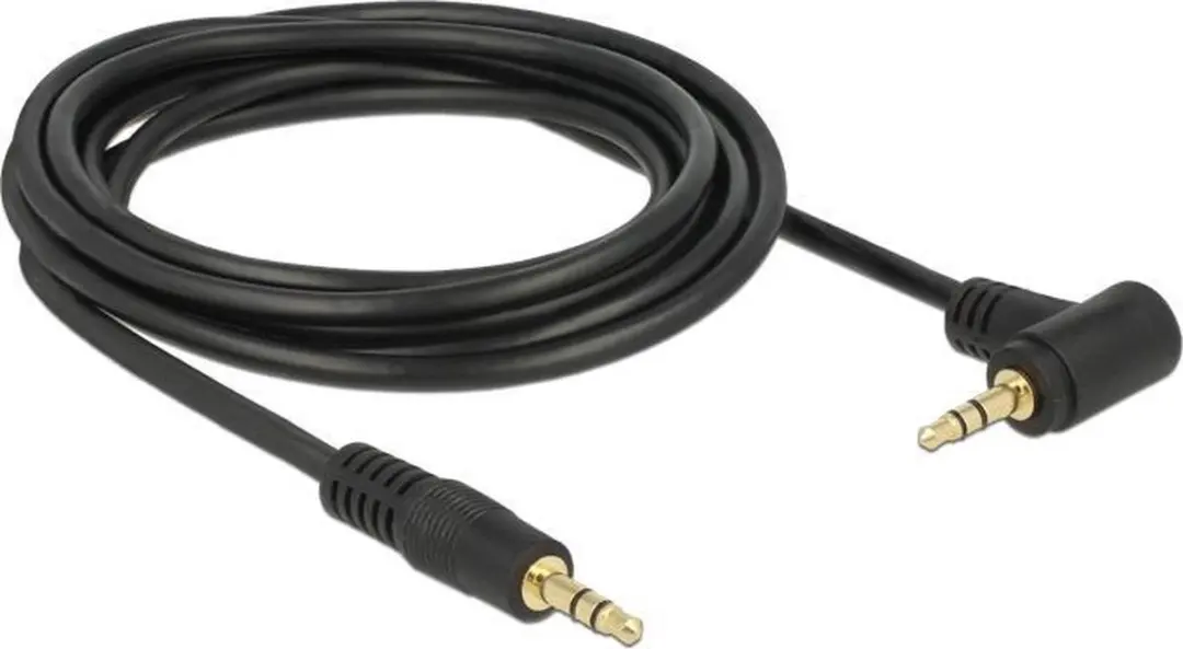 Delock 3,5mm Jack Stereo Audiokabel Haaks - 3m - Verguld/Zwart