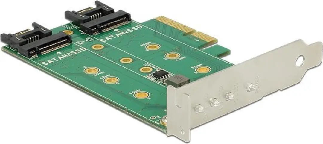 Delock 89518 PCIe Kaart - 3x M.2 Slot - Low Profile - Zilver