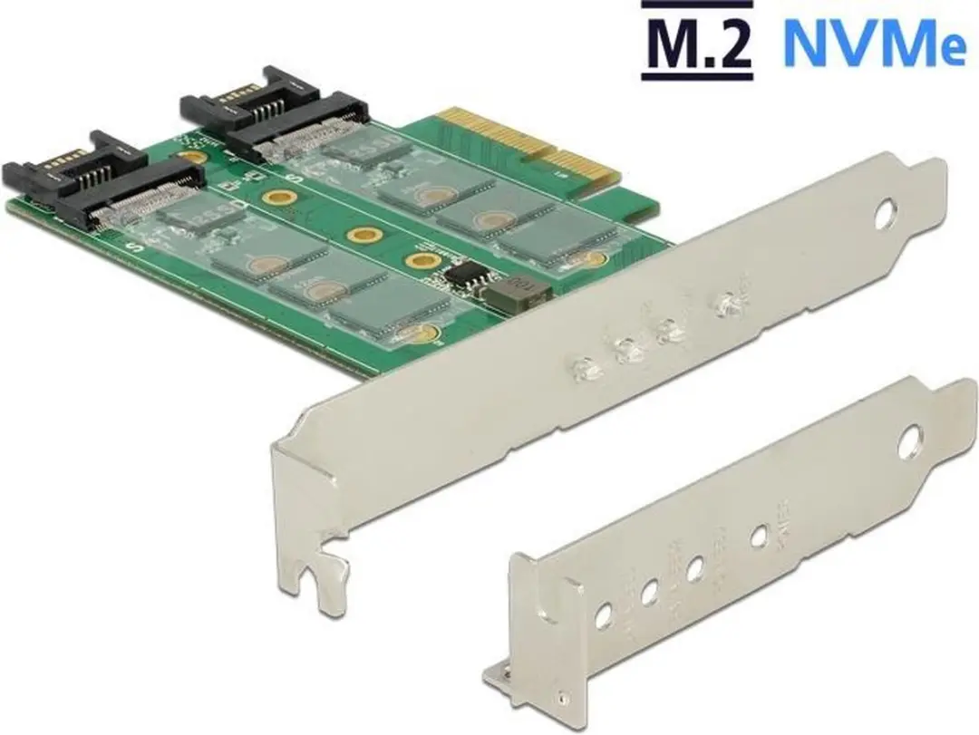 Delock 89518 PCIe Kaart - 3x M.2 Slot - Low Profile - Zilver
