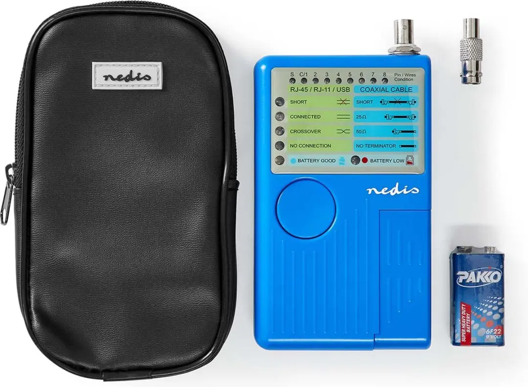 Nedis NWCTM100BU LAN Meetinstrument - Bedraad - 180m - Blauw