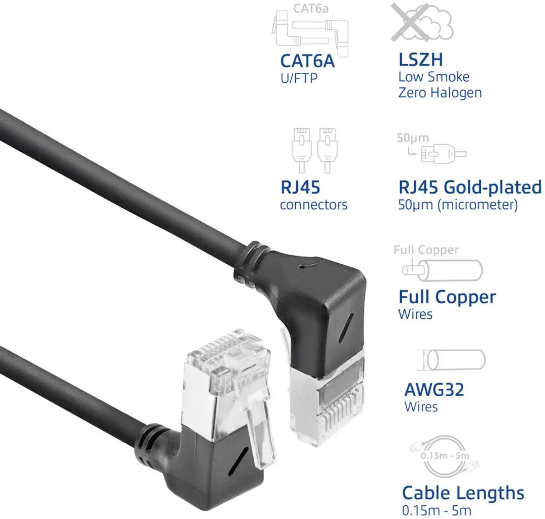 ACT DA7903 U/FTP CAT6A Patchkabel 3m - Zwart