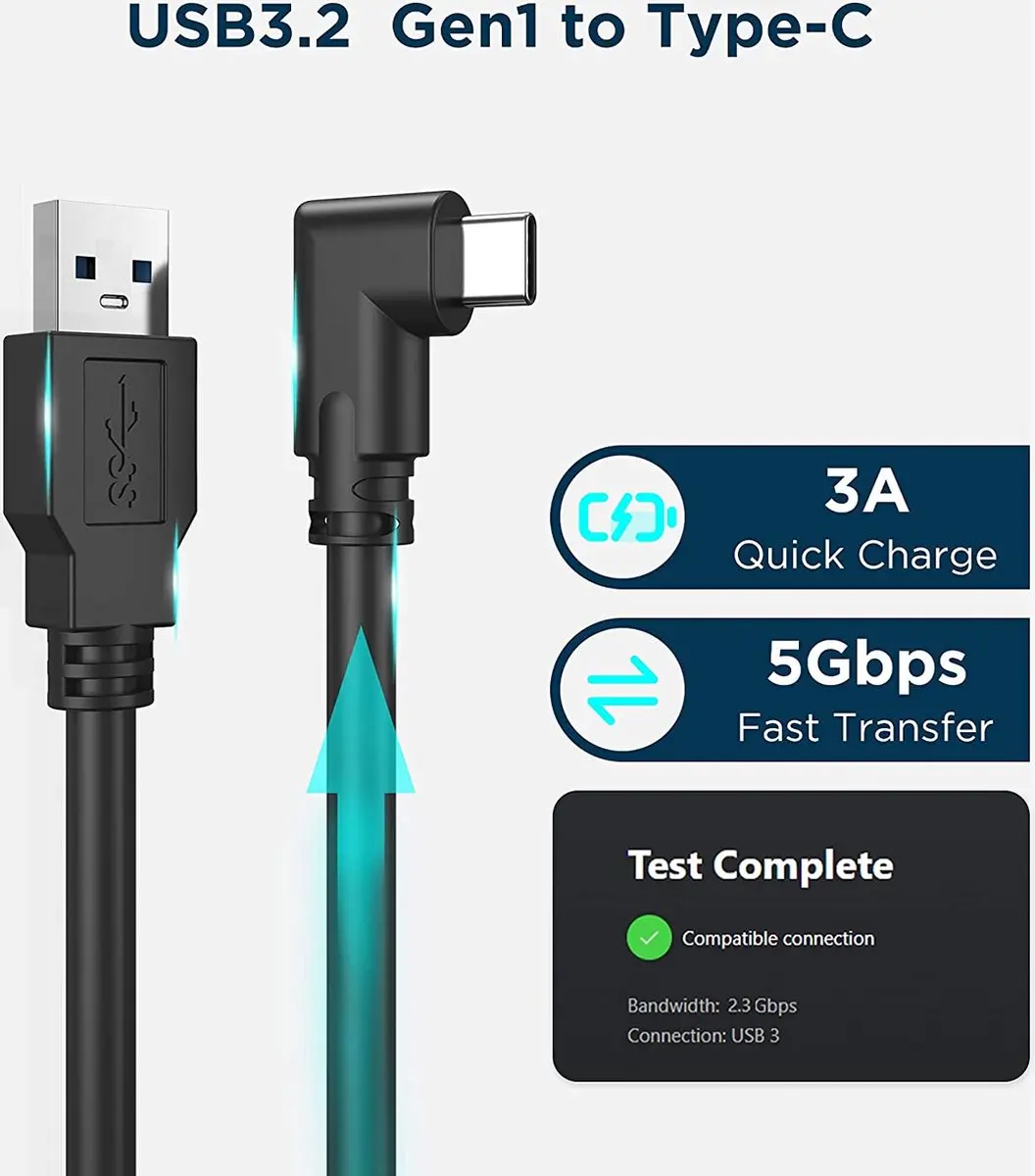 NÖRDIC VR Link Kabel USB-C naar USB 3.2 Gen1 5m - Zwart