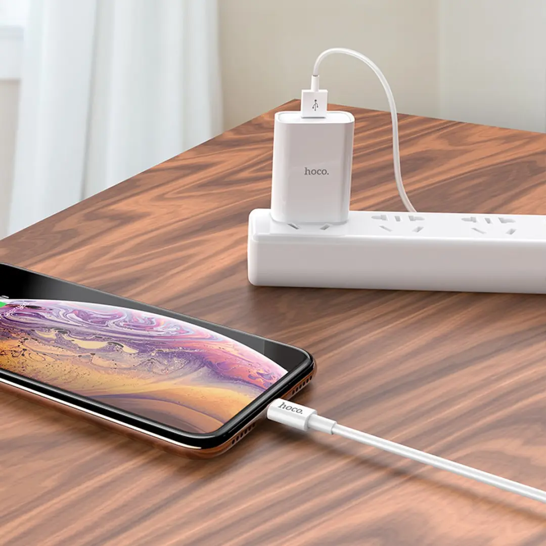 Hoco X64 iPhone Oplaadkabel USB-Lightning 1m - Wit