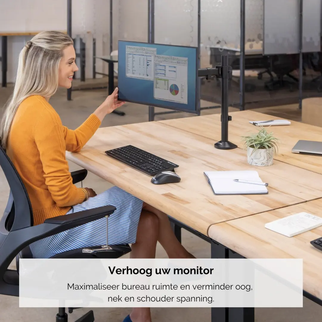 Fellowes Reflex Enkele Monitorarm 8502501 - 32" - Zwart - afbeelding 6 van 6