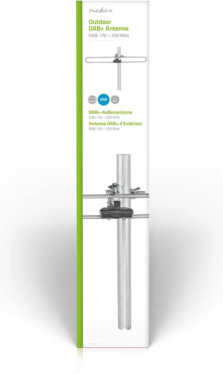 Nedis DAB+-Antenne Buiten Passief 4dB - Zilver
