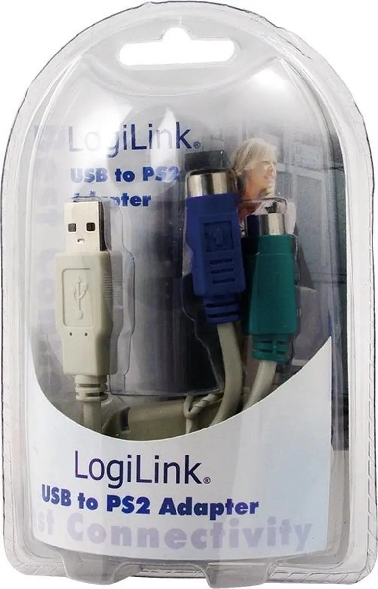 Logilink AU0004A USB naar PS/2 Adapter - Grijs
