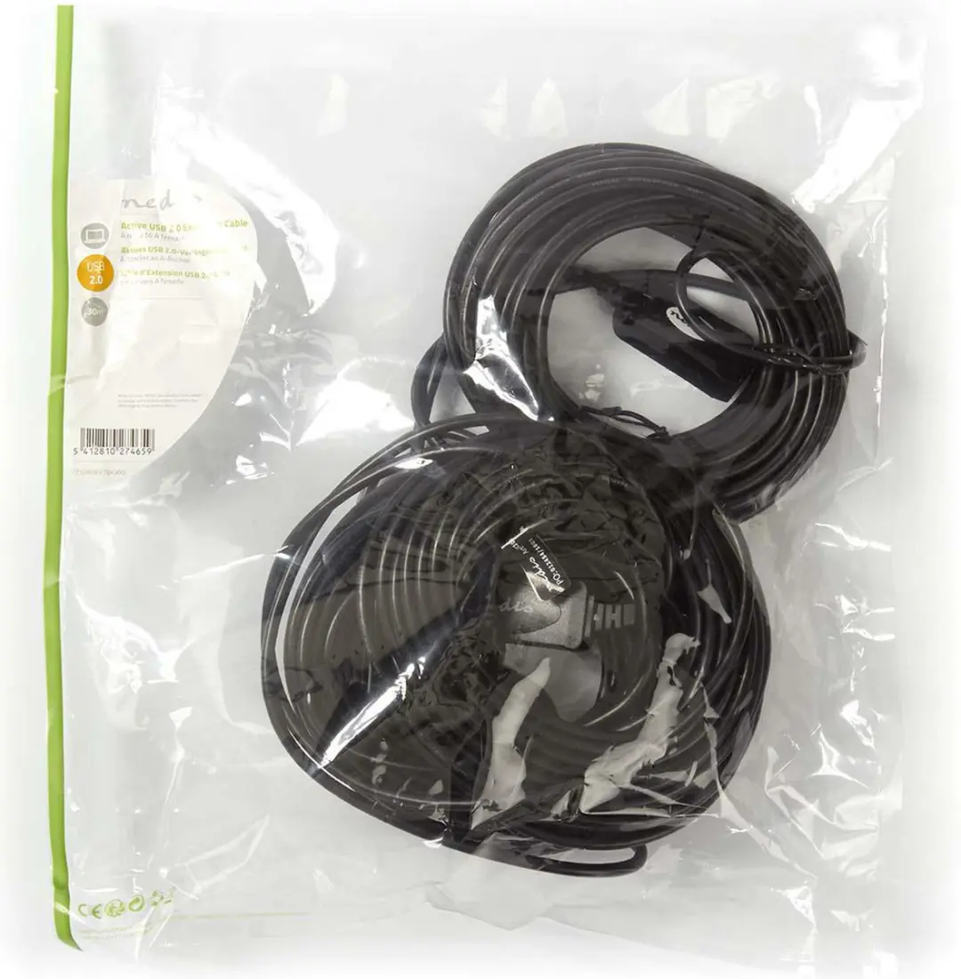 Nedis Actieve USB-Kabel USB-A Male naar USB-A Female 30m - Zwart