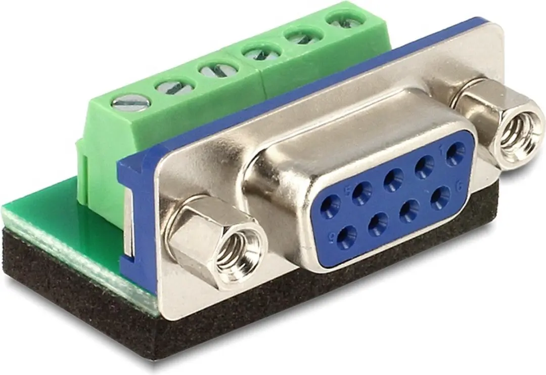 Delock RS232 9-pins SUB-D naar 6-pins Terminal Block