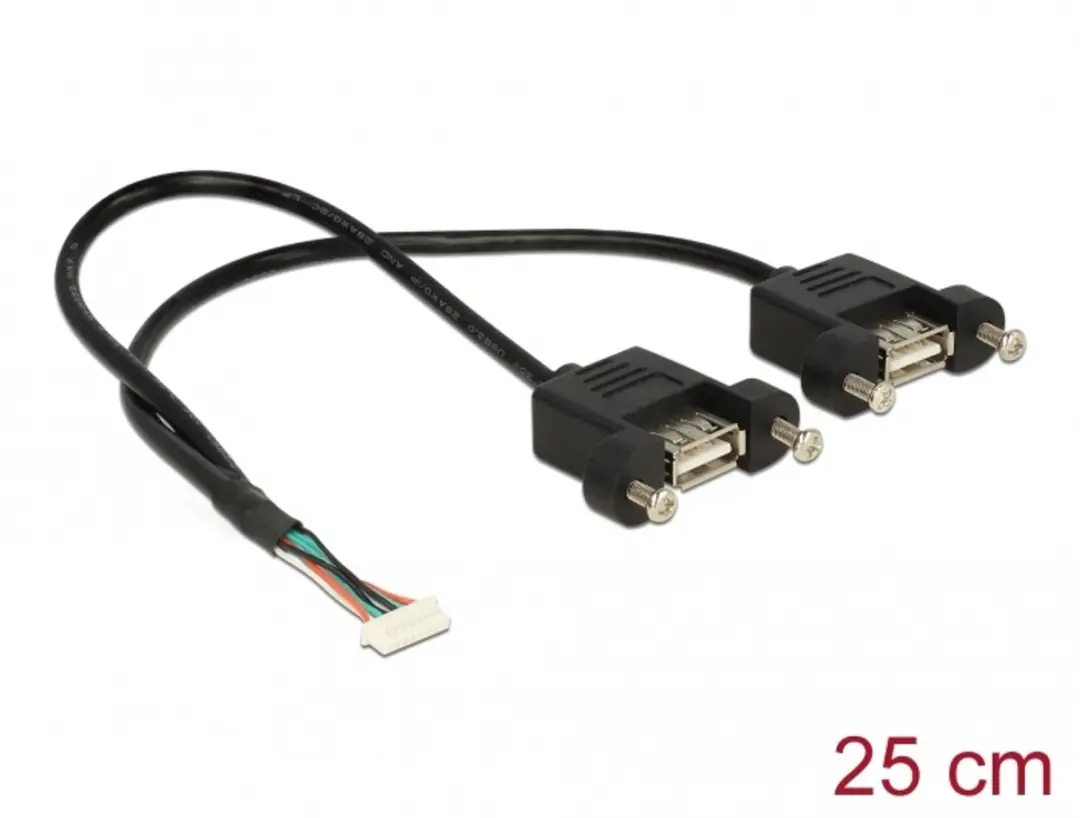 Delock USB 2.0 Kabel 8-pin Header Female naar 2x USB-A Female