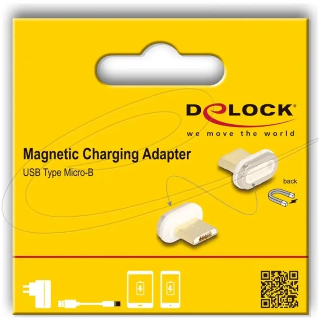 Delock Magnetic Adapter USB Type Micro-B Mannelijk - Goud/Wit