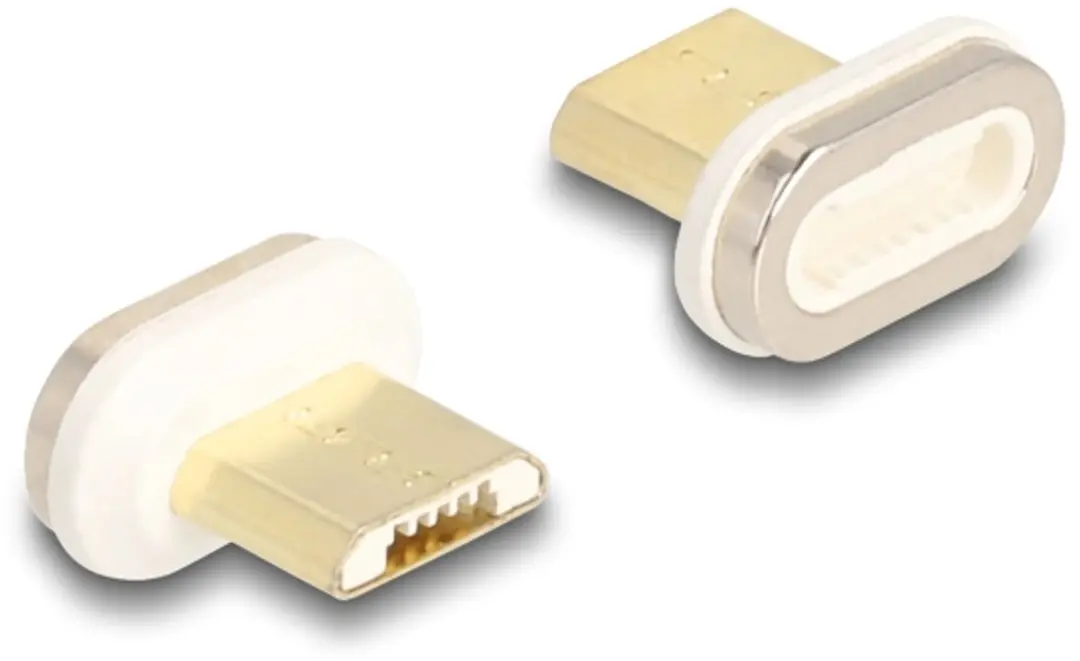Delock Magnetic Adapter USB Type Micro-B Mannelijk - Goud/Wit