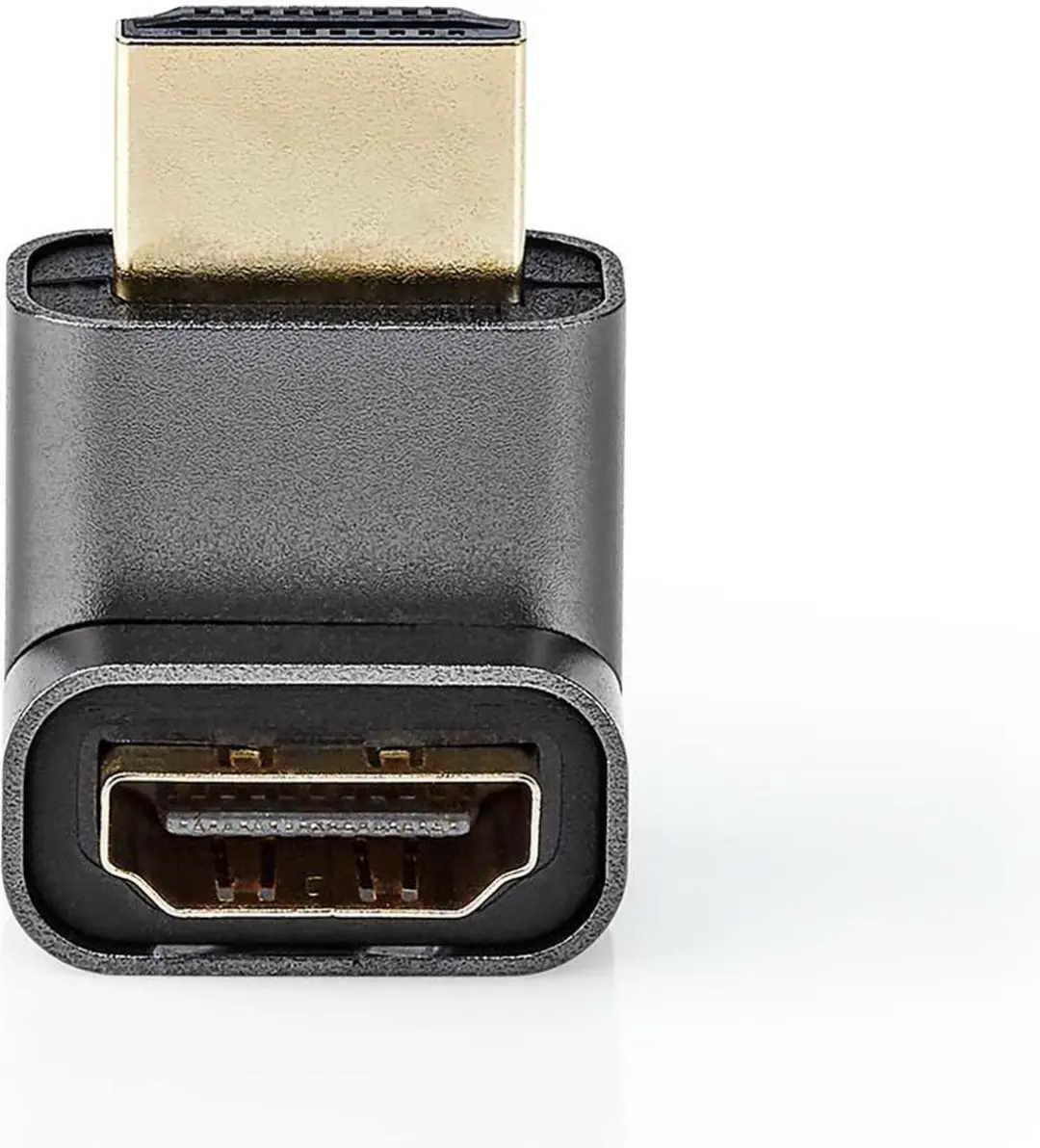 Nedis HDMI-Adapter CVTB34902GY - Verguld 270° Gehoekt - Aluminium Gun Metal Grijs