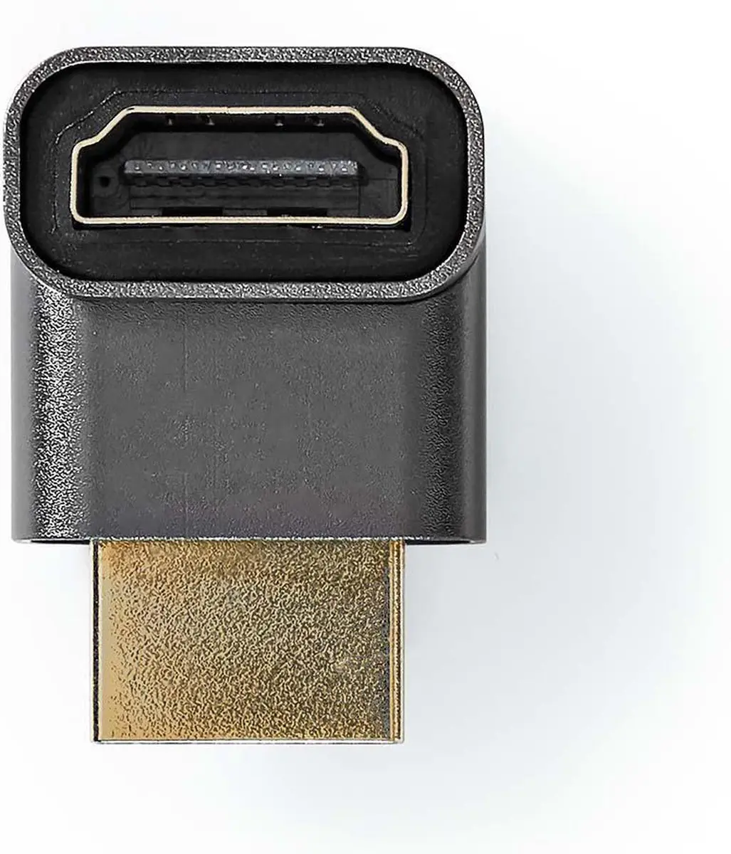 Nedis HDMI-Adapter CVTB34902GY - Verguld 270° Gehoekt - Aluminium Gun Metal Grijs