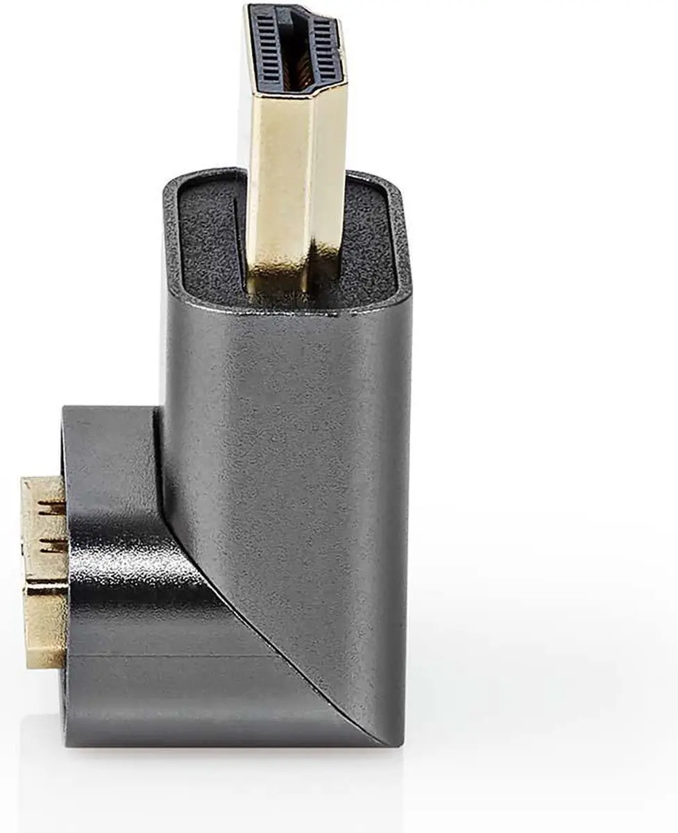 Nedis HDMI-Adapter CVTB34902GY - Verguld 270° Gehoekt - Aluminium Gun Metal Grijs