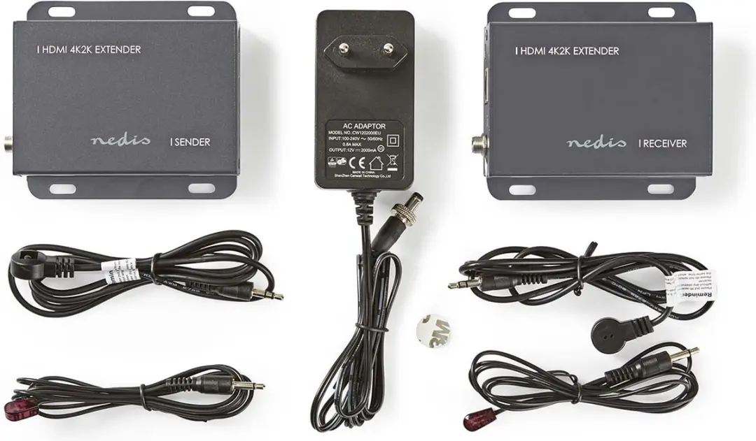 Nedis HDMI-Extender VREP3460AT - Over Cat6 - 4K@30Hz - IR Return - Antraciet