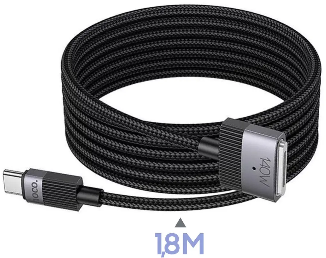 Hoco 140W USB-C Kabel MagSafe 3 - 1.8m - Zwart
