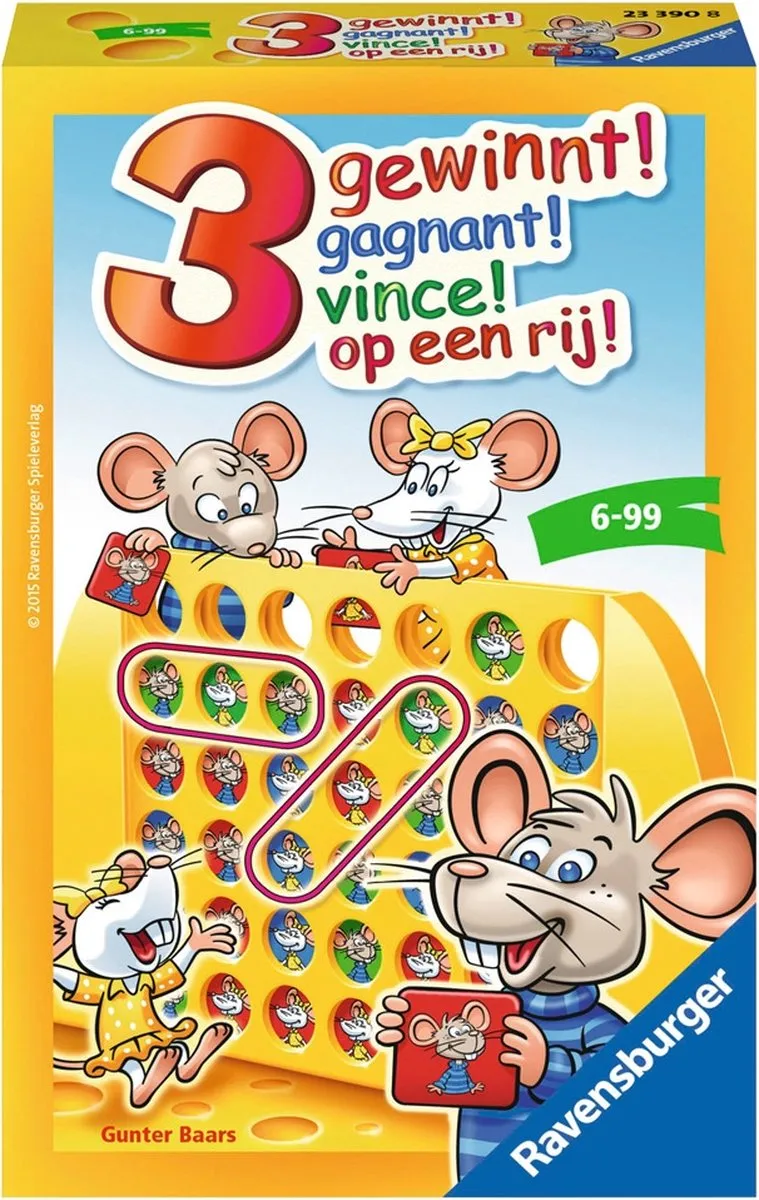 Ravensburger 3 op een rij Pocketspel 233908 - 2-4 Spelers