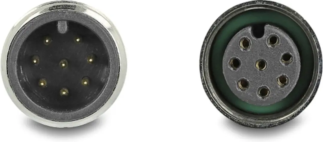 Delock M12 8-pins A-gecodeerde Netwerkverlengkabel CAT5e 5m - Zwart