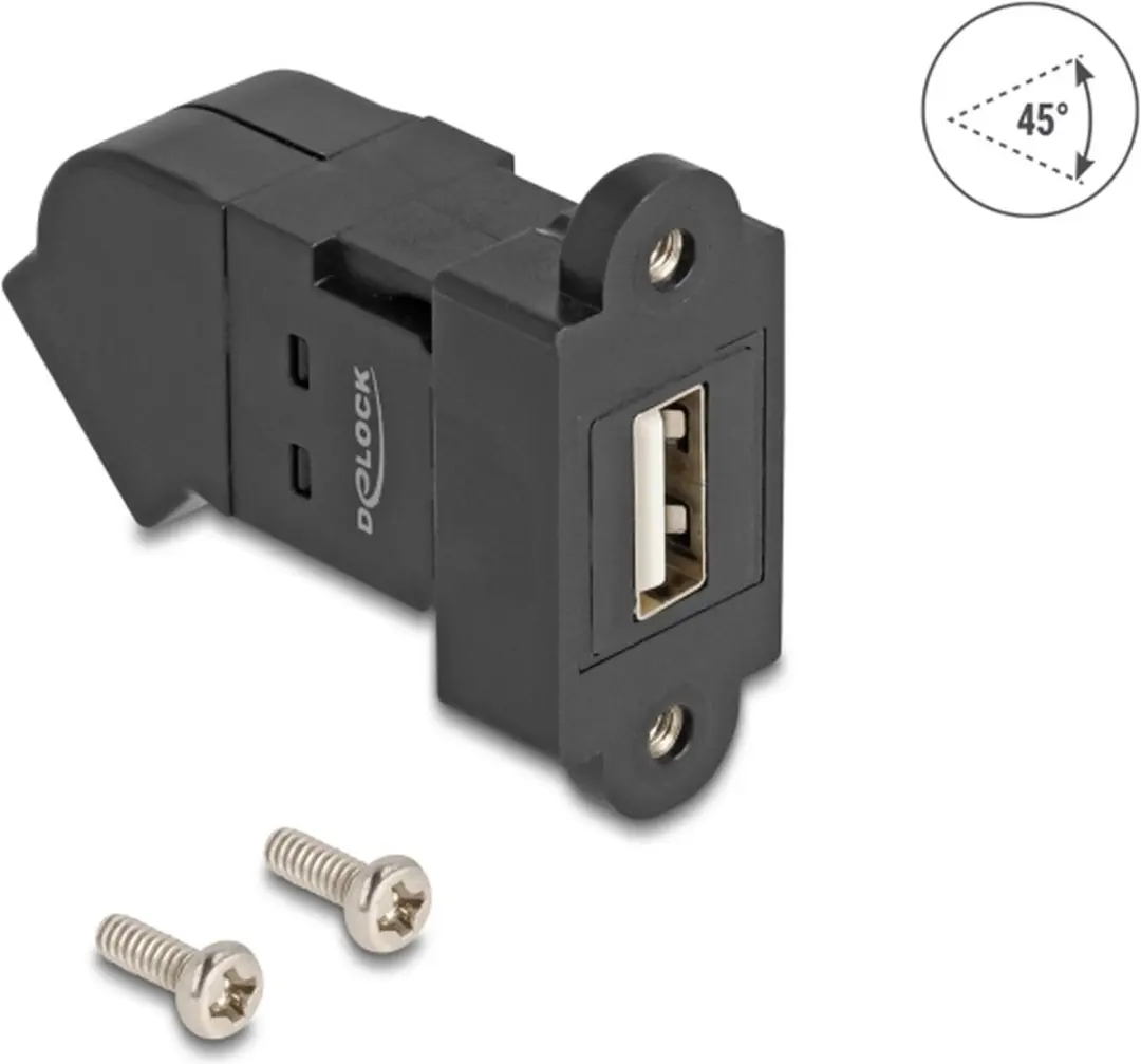 Delock USB-A Haaks Keystone Module 67150 - Zwart