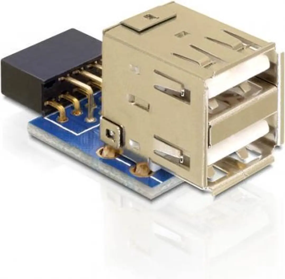 Delock USB Pin Header Buchse 2x USB 2.0 - Zwart
