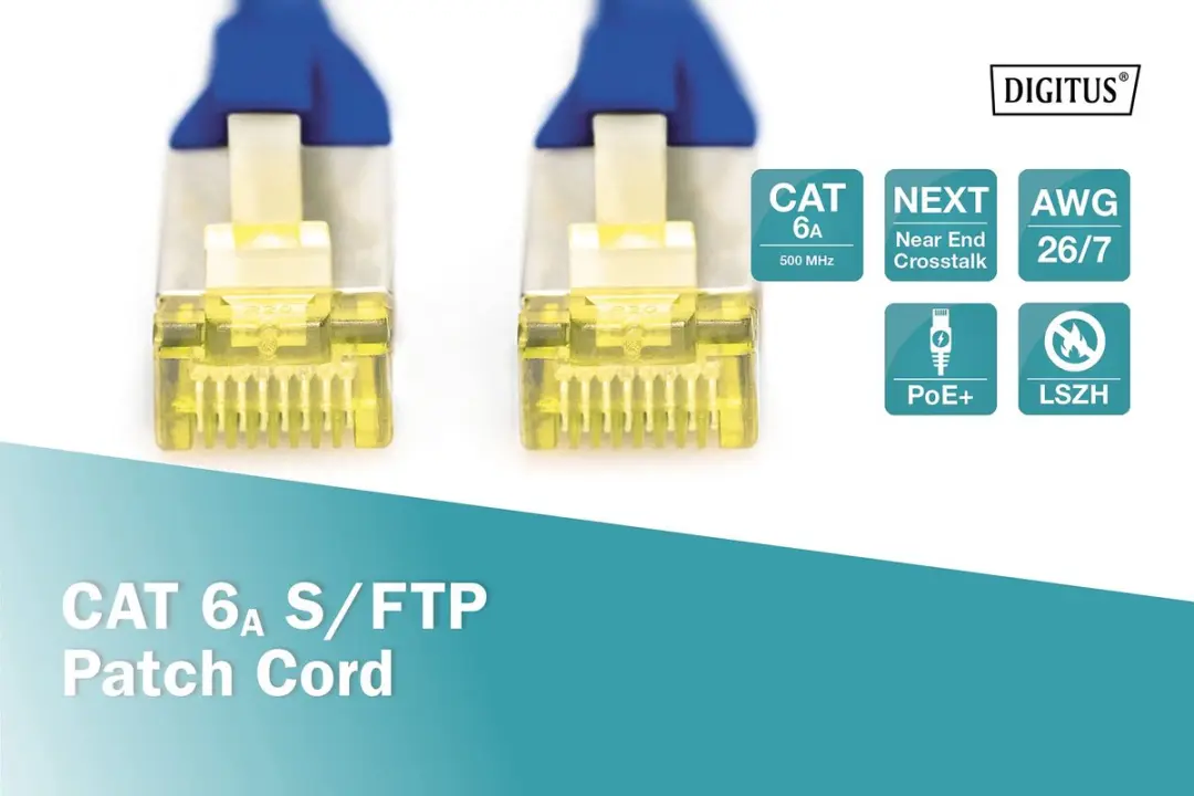 Digitus DK-1644-A-0025/B Netwerkkabel CAT 6A S/FTP 25cm - Blauw