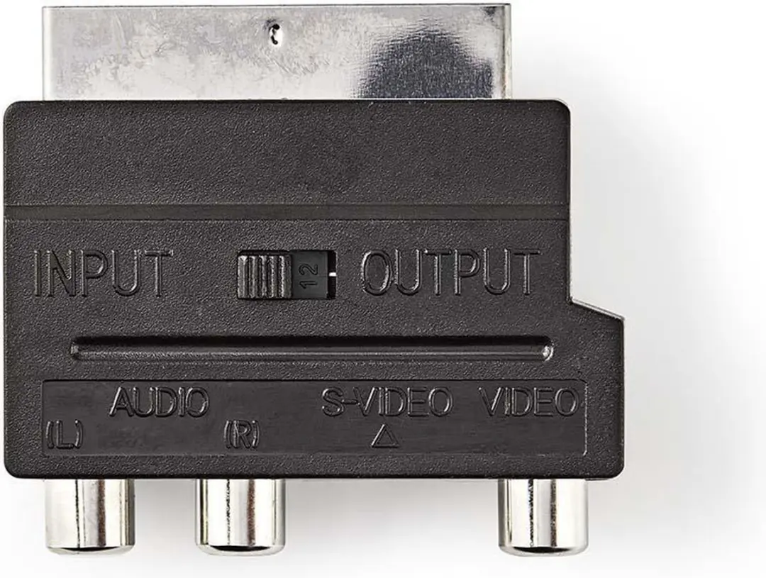 Nedis SCART Adapter CVGP31902BK - S-Video & 3x RCA - Zwart