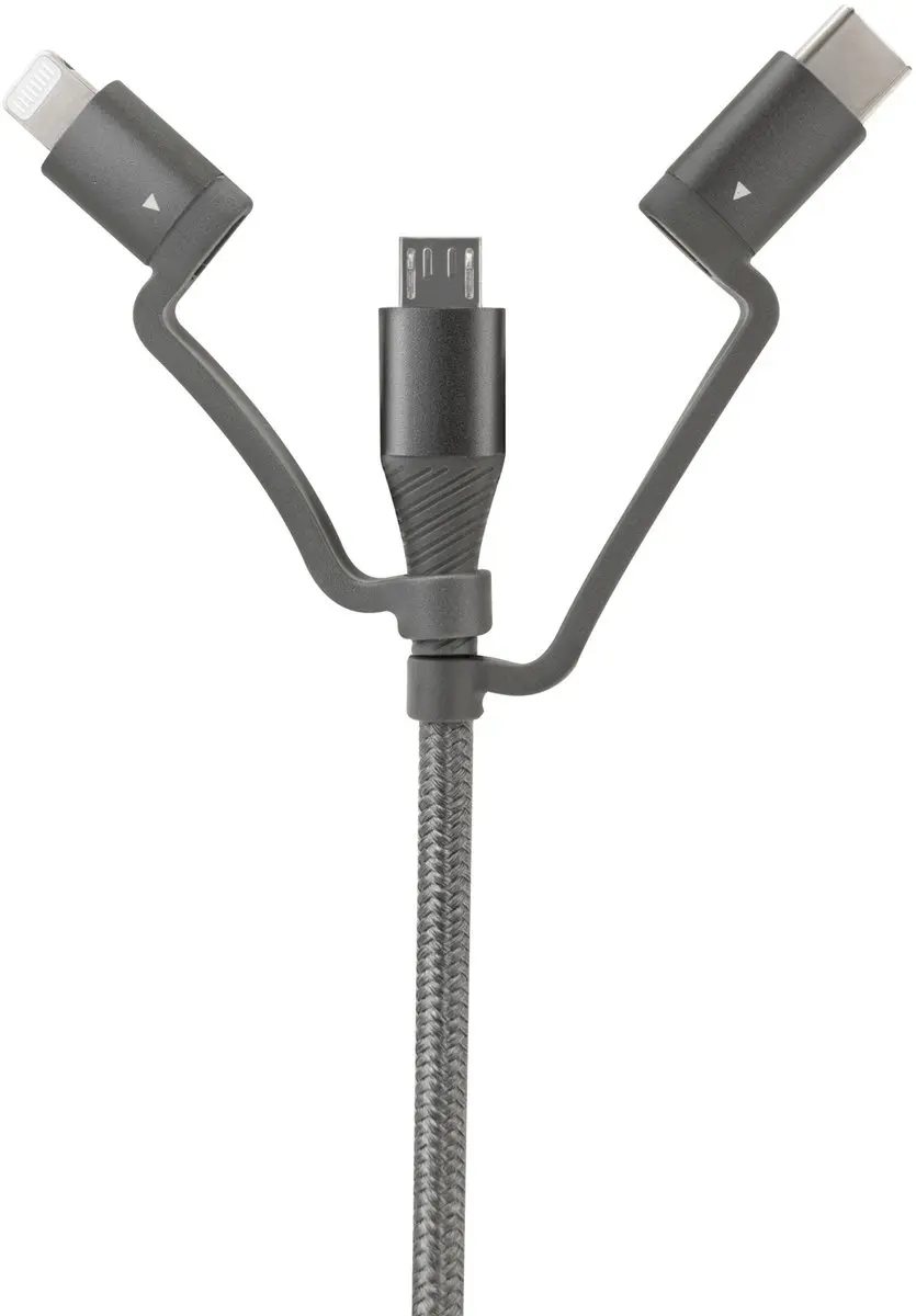Ansmann USB 3-in-1 Data- en Laadkabel 120cm - Meerkleurig